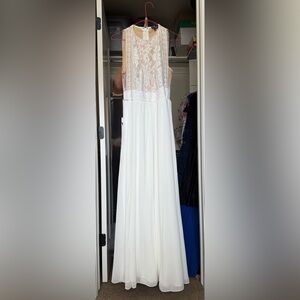 long white lace dress